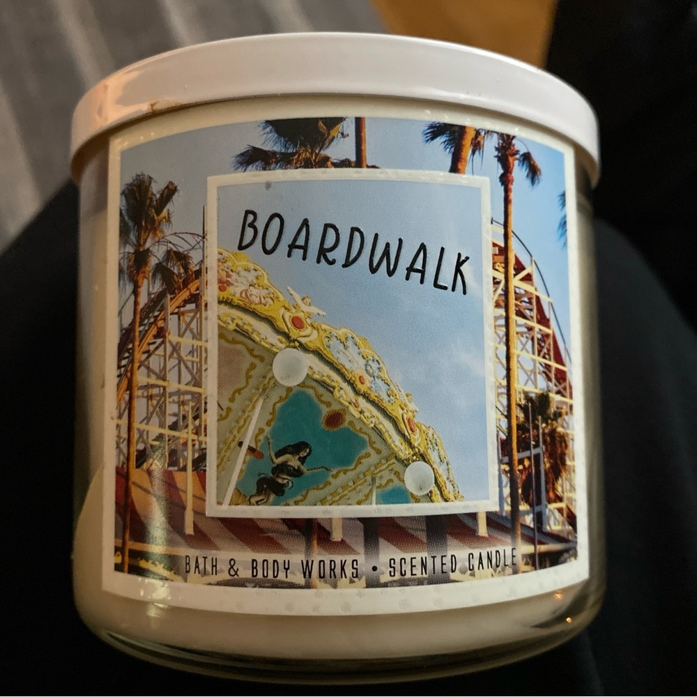 Rate Bath & Body Works BOARDWALK 3 Wick Scented Candles NEW 14.5oz